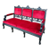 Large Japanese-style sofa in carved wood and red velvet, 19th century