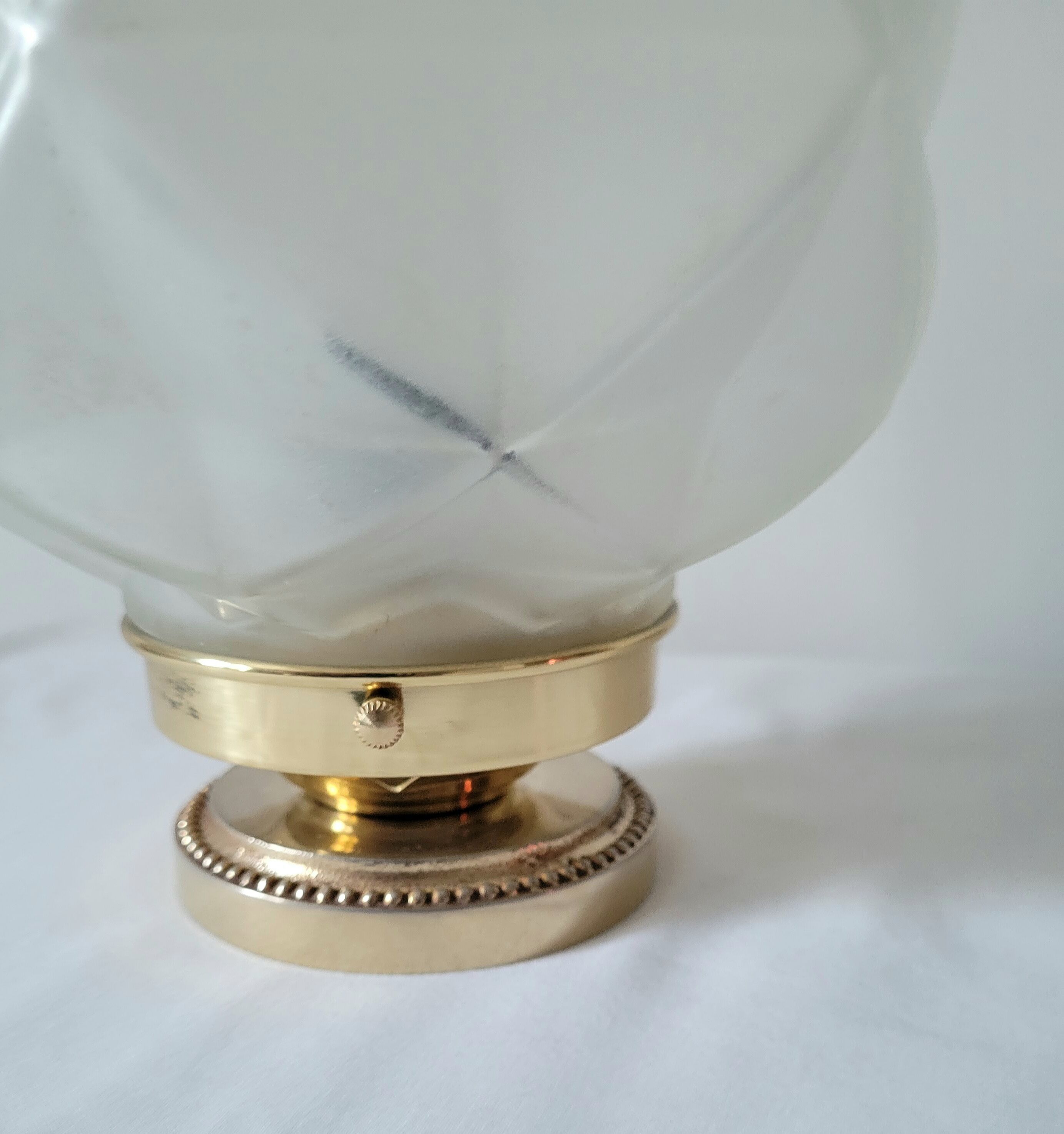 Lampe Art déco en laiton et verre