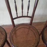 Old curved wooden bistro chairs