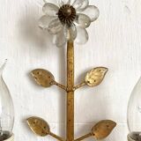 Murano glass flower and foliage wall light Baguès