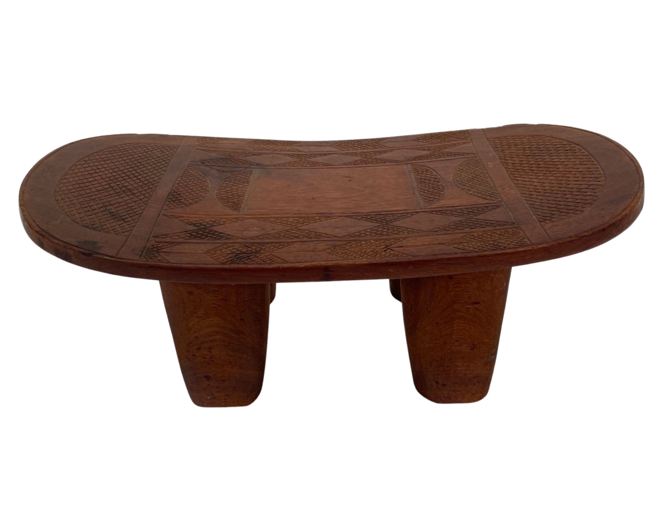 Vintage African hand-carved wooden Senufo stool bench design