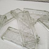 Set 8 porte couteaux verre ciselé
