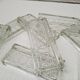 Set of 8 chiseled glass knife holders