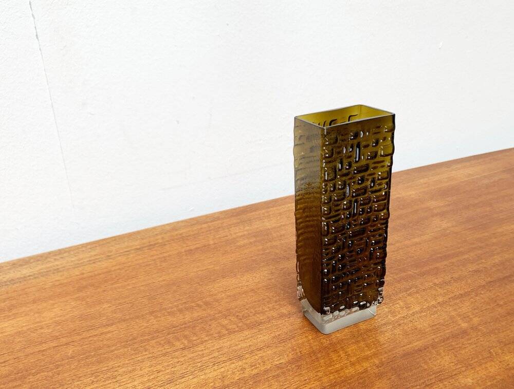 Brutalist bubble glass vase from the German space age mid-century by Emil Funke for Gral, 1960s.