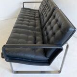 Mid Century Black Leather Modular Sofa by Gjerløv-Knudsen & Lind, Cado, Denmark, c.1960