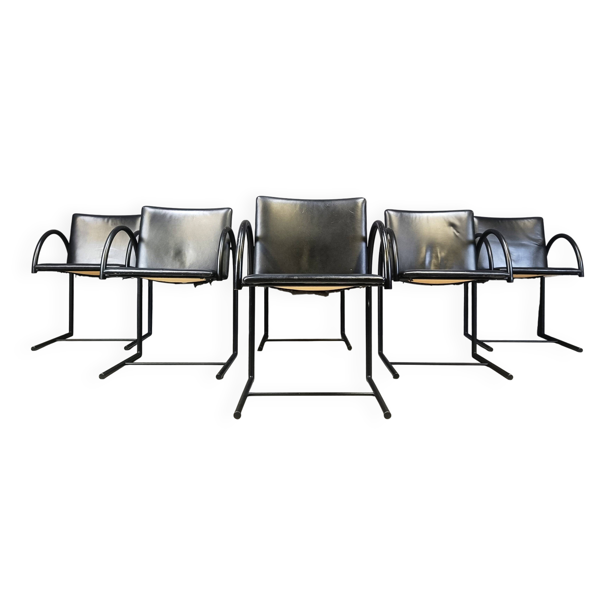 Vintage circle chairs by Metaform, 1980s, set of 6