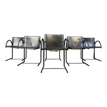Vintage circle chairs by Metaform, 1980s, set of 6