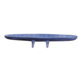 Long blue ceramic signed Atelier Mornac 1950s