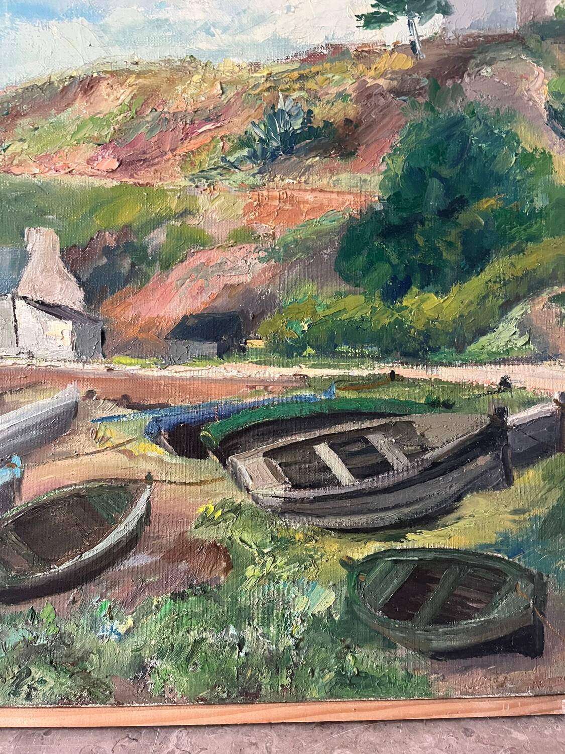 Breton Landscape, oil on canvas, signed Régine David