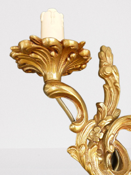Applique murale rocaille bronze style Louis XV