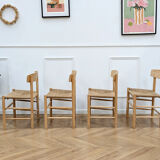 4 vintage Scandinavian chairs model J39 Folkestol
