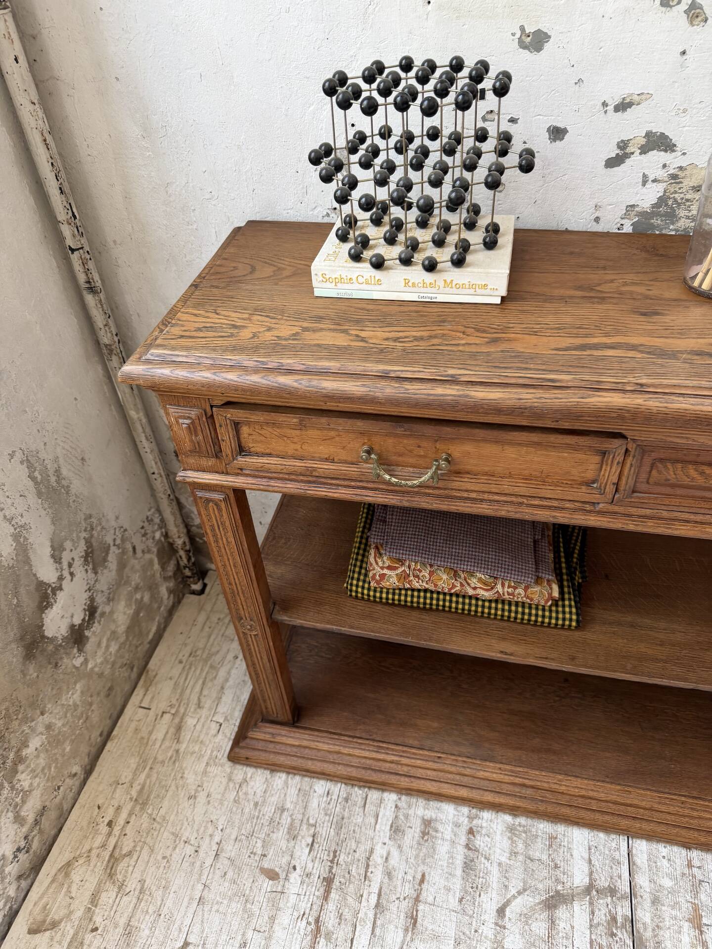 19th-century oak console table