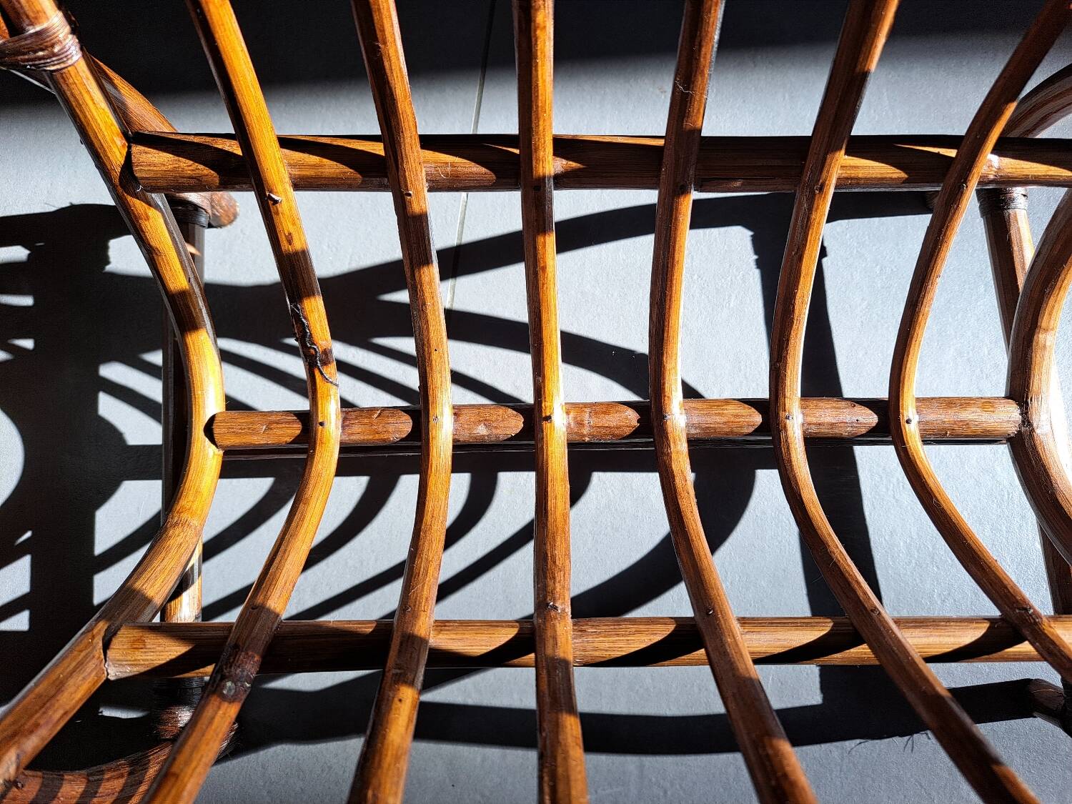 vintage rattan magazine rack