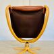 Svend Skippers vintage retro cognac leather swivel chair set 1970s
