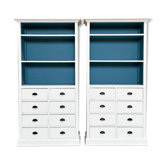 Pair of painted wooden bookcases, circa 1950
