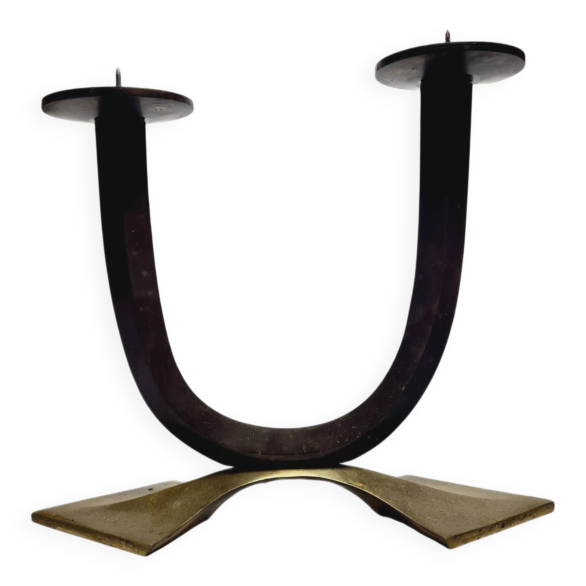 L9V Art Deco Two-Arm Candleholder