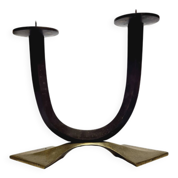 L9V Art Deco Two-Arm Candleholder