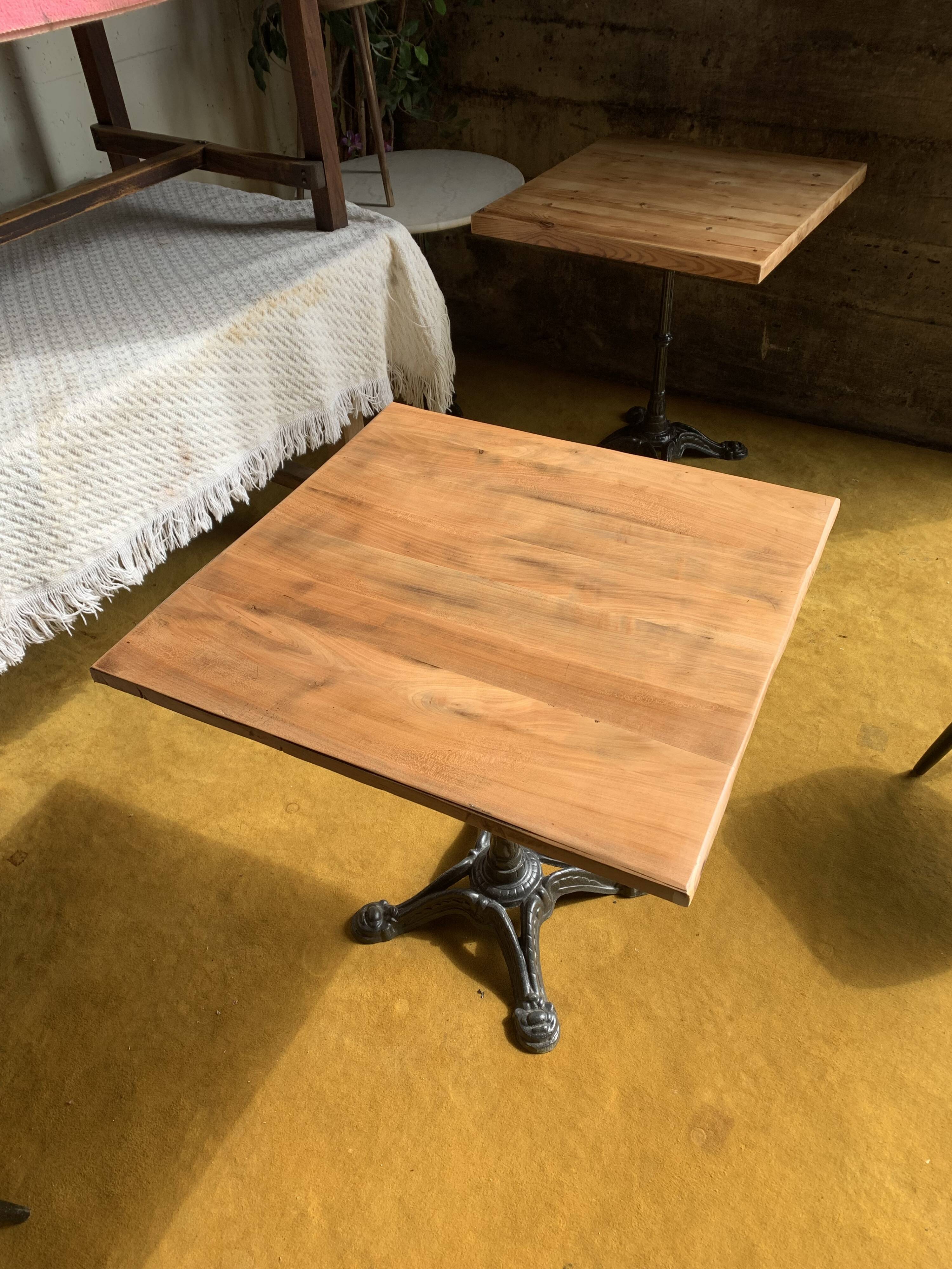 Raw wood bistro table