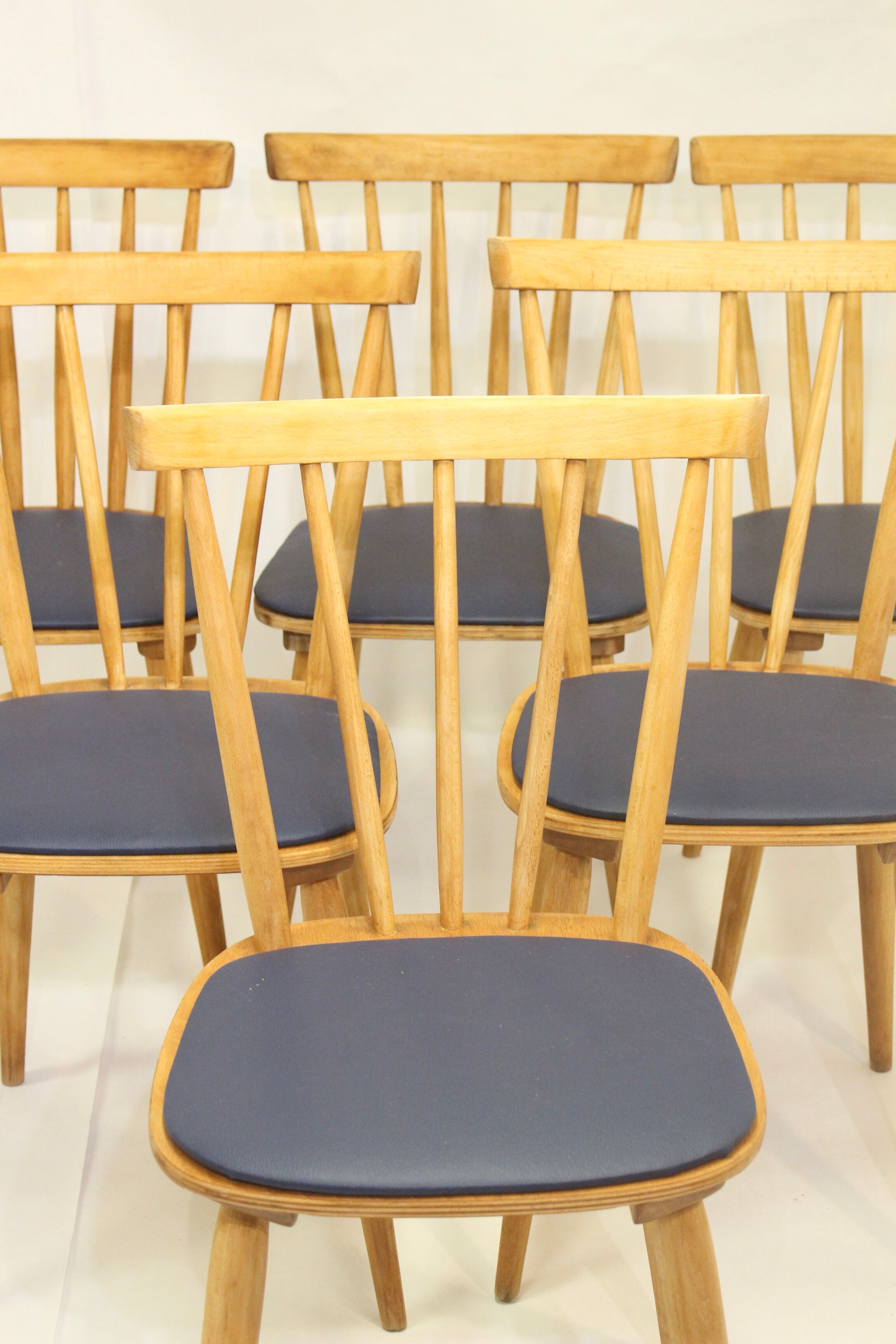 Lot de 6 chaises scandinave 1960