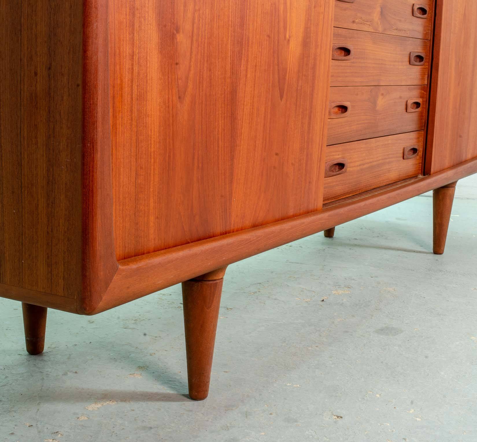 XL HP Hansen Scandinavian Design Teak Wooden Highboard Credenza Denmark 60s