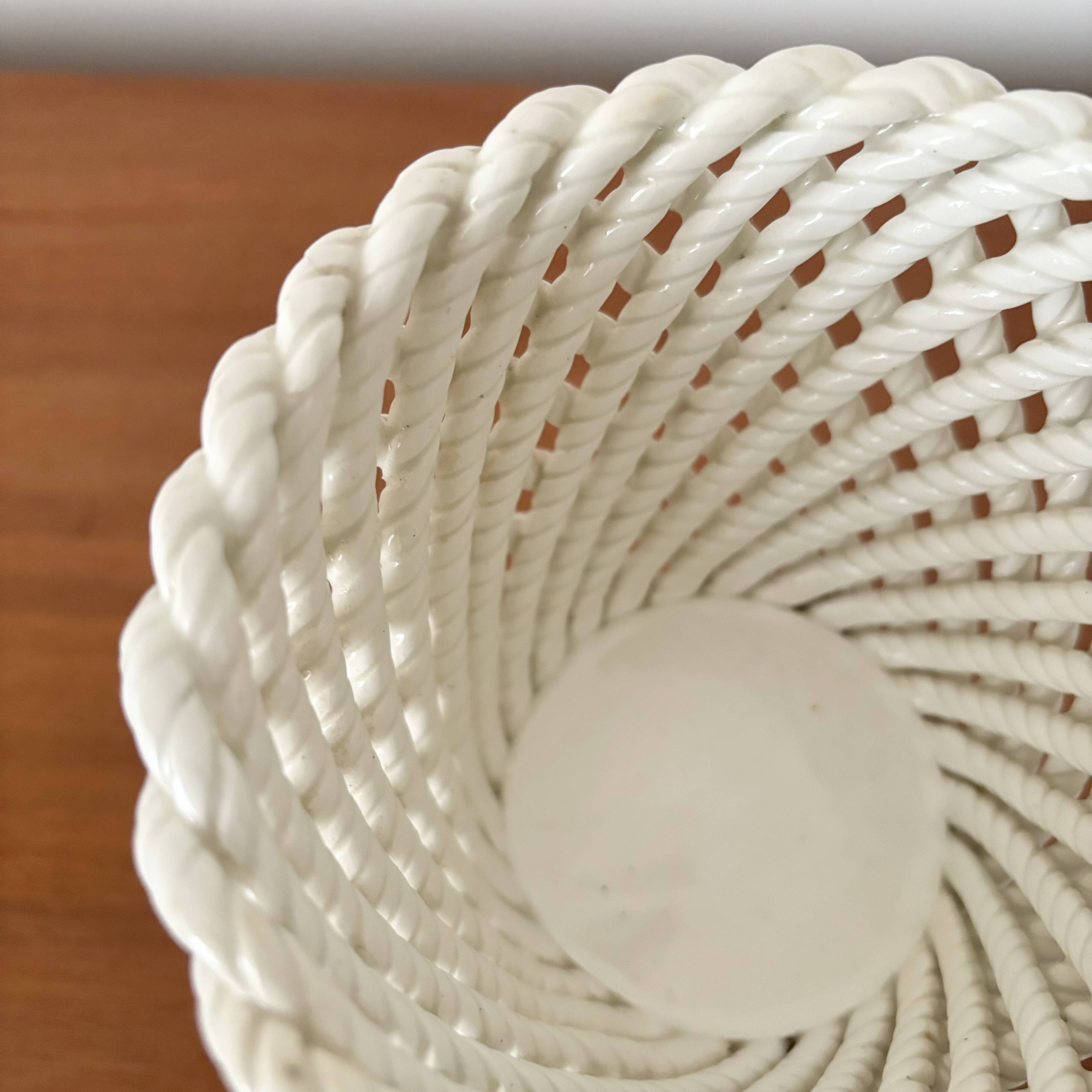 Vintage ceramic openwork vase & cache pot