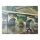 Old painting washerwomen in Brittany signed Robert Bluteau