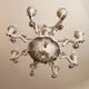 Large hand-painted gilded chandelier mangani ceramiche porcelain