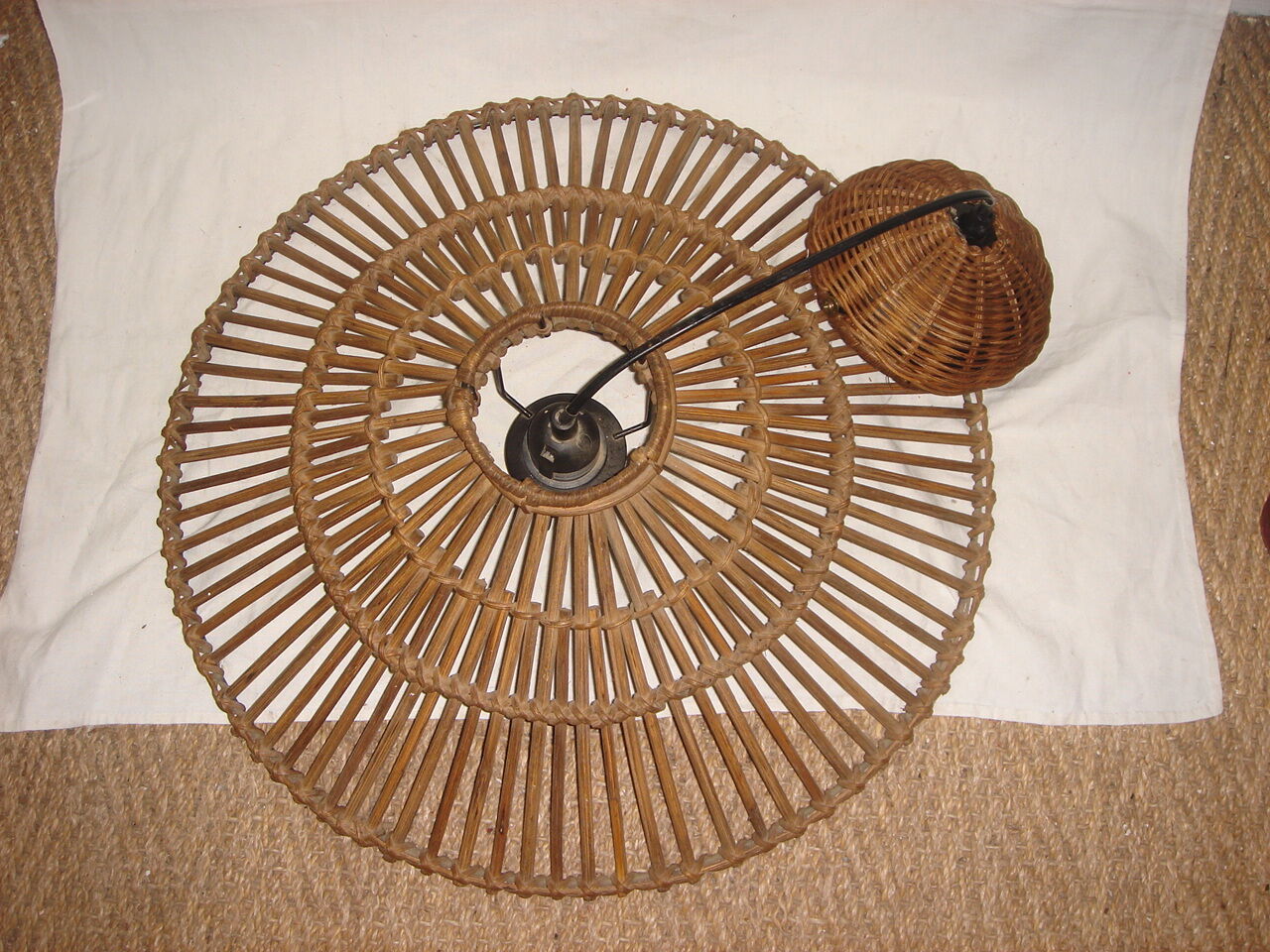 Rattan bamboo & wicker wooden hanging lamp