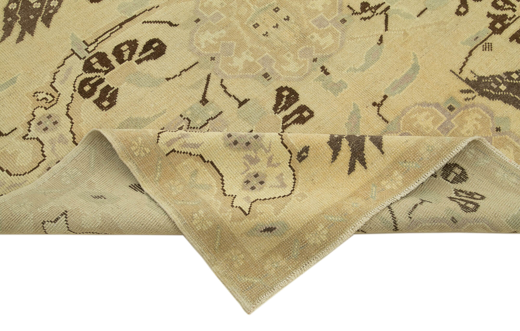 1970s handwoven anatolian beige carpet 156 cm x 281 cm