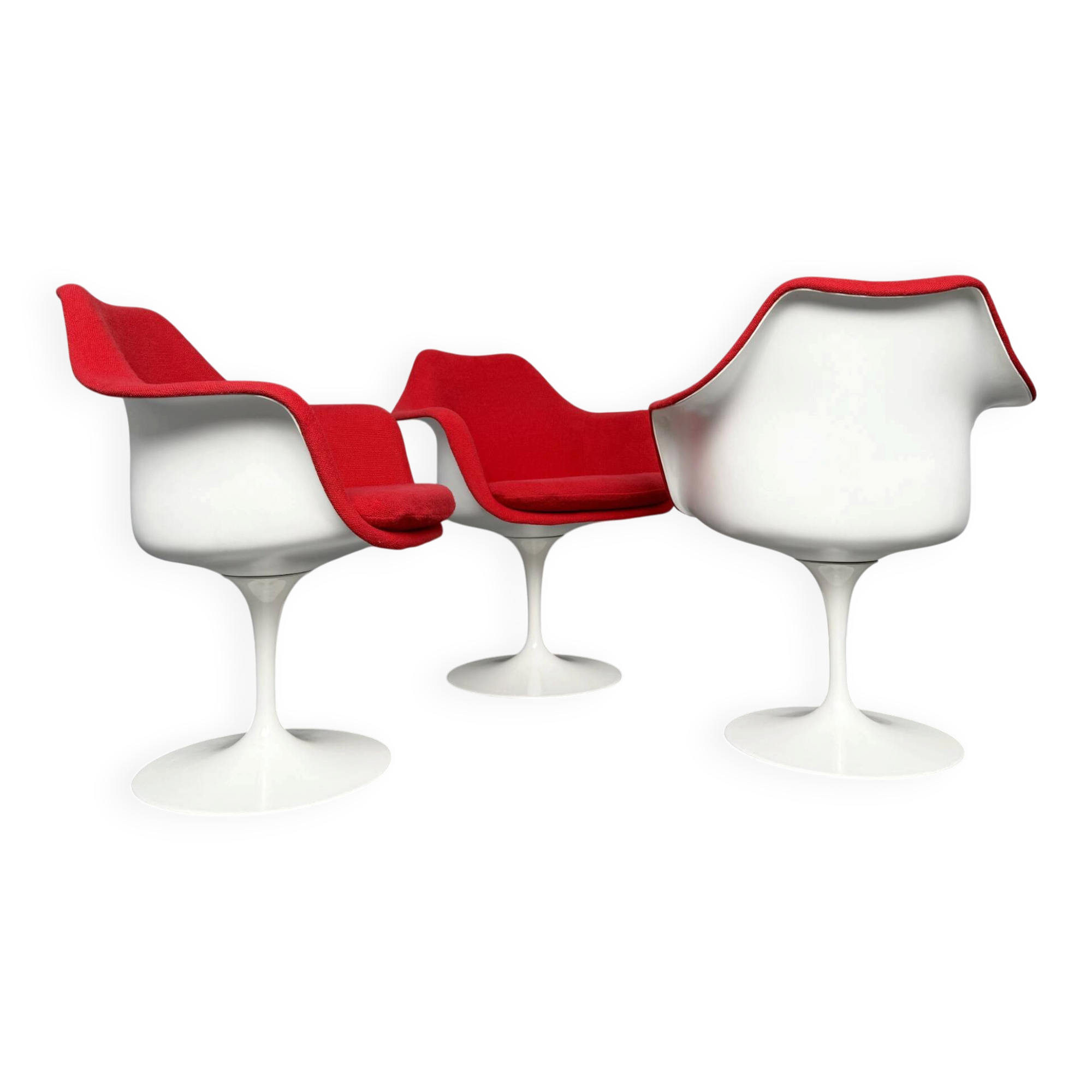 Tulip chair – swivel armchair red, by Eero Saarinen for Knoll International, Italy, 1960s