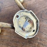 Antique double coat hook in solid brass