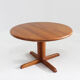 Vintage Danish round extendable dining table solid teak 1960s