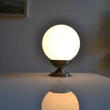 Art Deco table lamp with white opaline glass globe