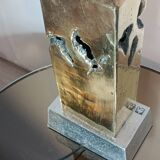 Brutalist bronze lamp by David Marshall 1980