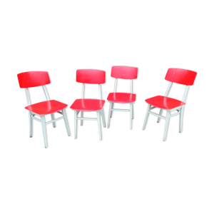 Lot de 4 chaises, années