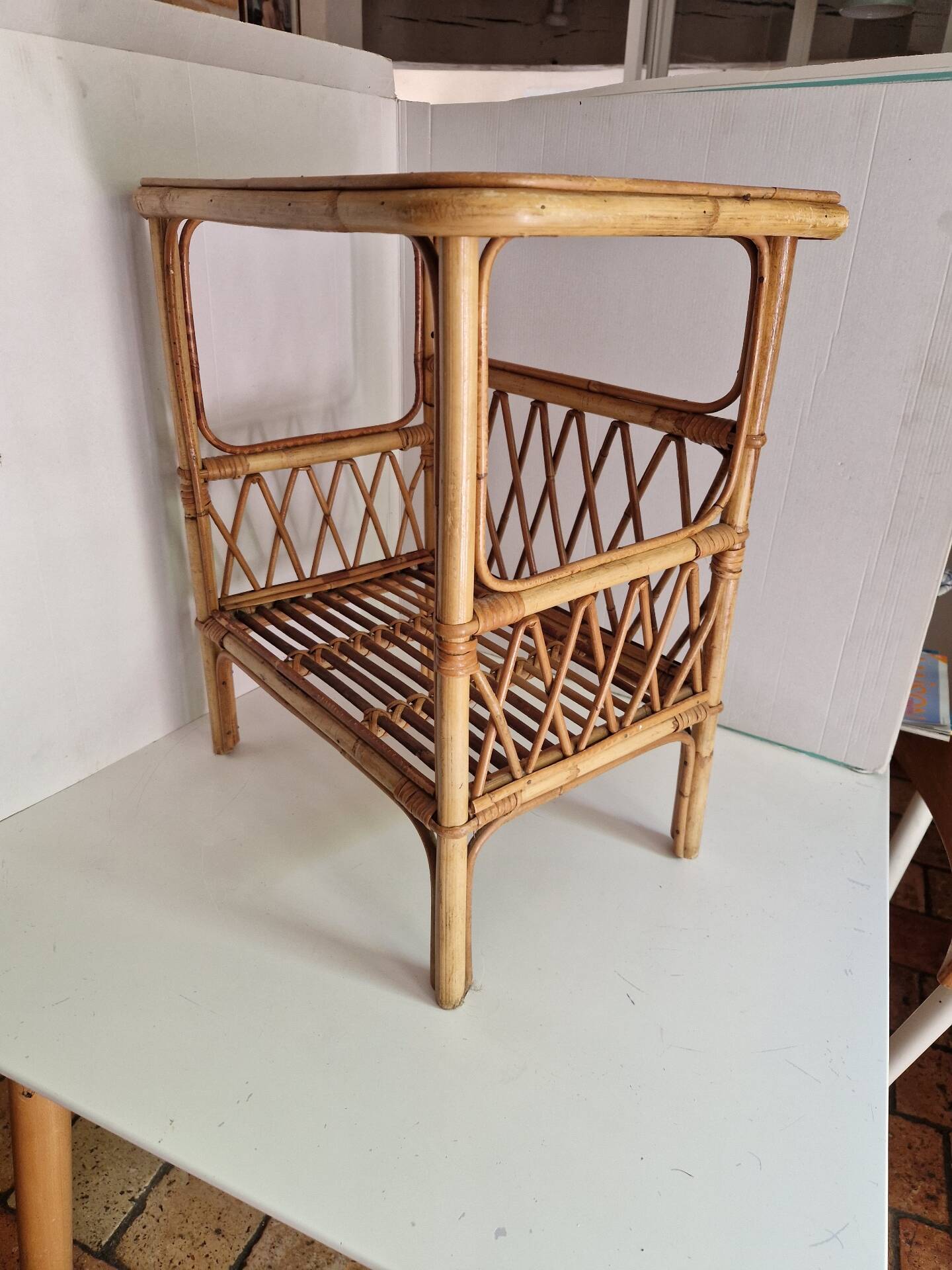 Vintage Rattan Side Table