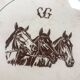 Vintage earthenware horses serving dish by Gien Nordez et Cie Cherbourg