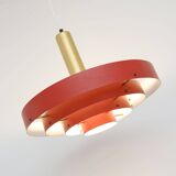 Red Scandinavian lamp, Denmark 1960s