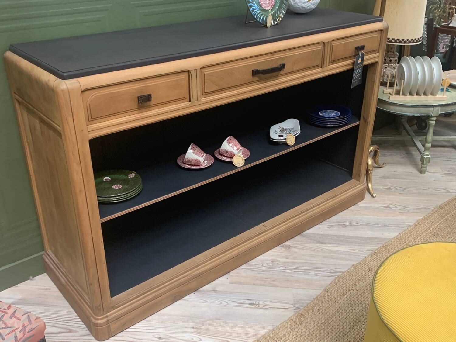 Walnut and black sideboard