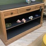 Walnut and black sideboard