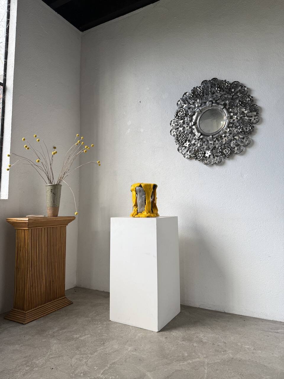 Vintage Mexican metal large mirror