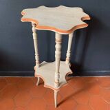 Sellette 1900 en bois découpé peint en blanc
