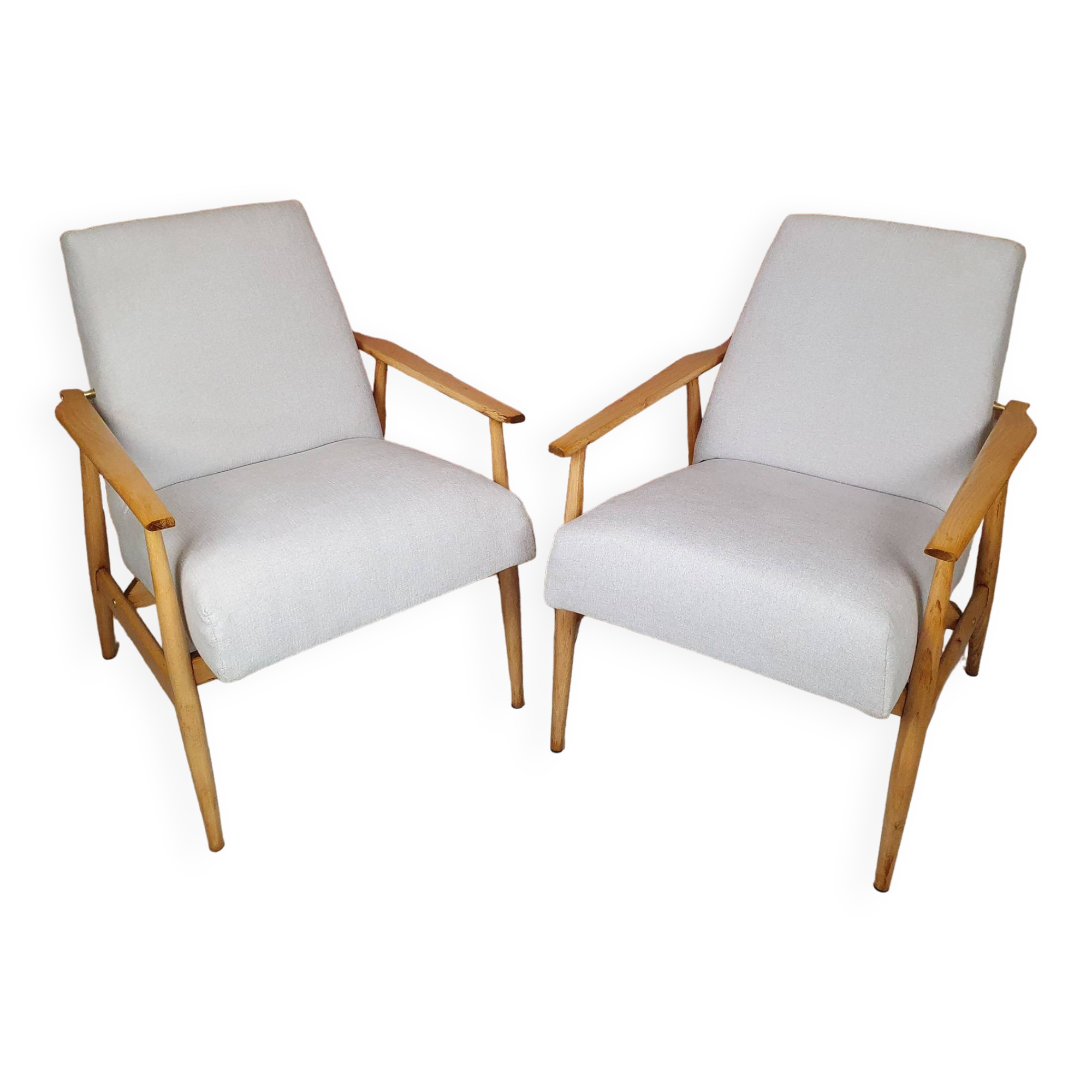A pair of renovated armchairs "LIS", Fox, Poland 1960s