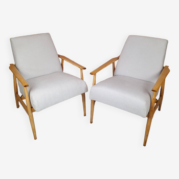 Une paire de fauteuils rénovés "LIS", Fox, Pologne années 1960
