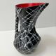 Vase spaghetti forme libre en céramique rouge et noir, Vallauris années 50