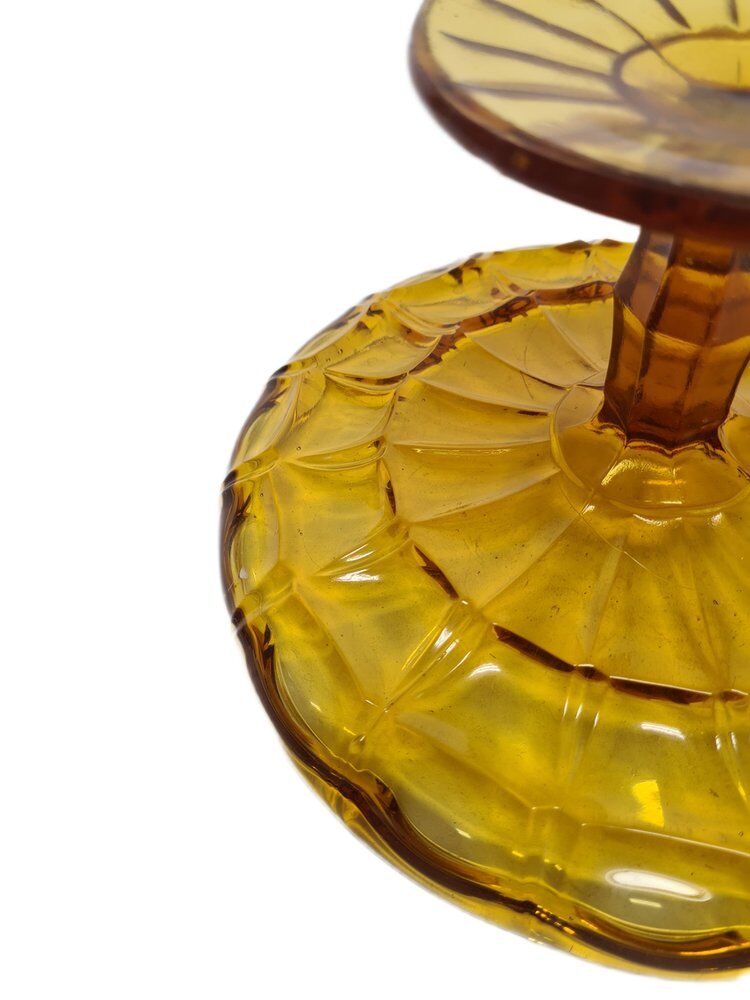 Cake bowl on stand from Ząbkowice Glassworks, 1970s