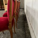 4 red Louis XV style chairs