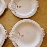 Set de 6 assiettes à poisson en faience de Longwy