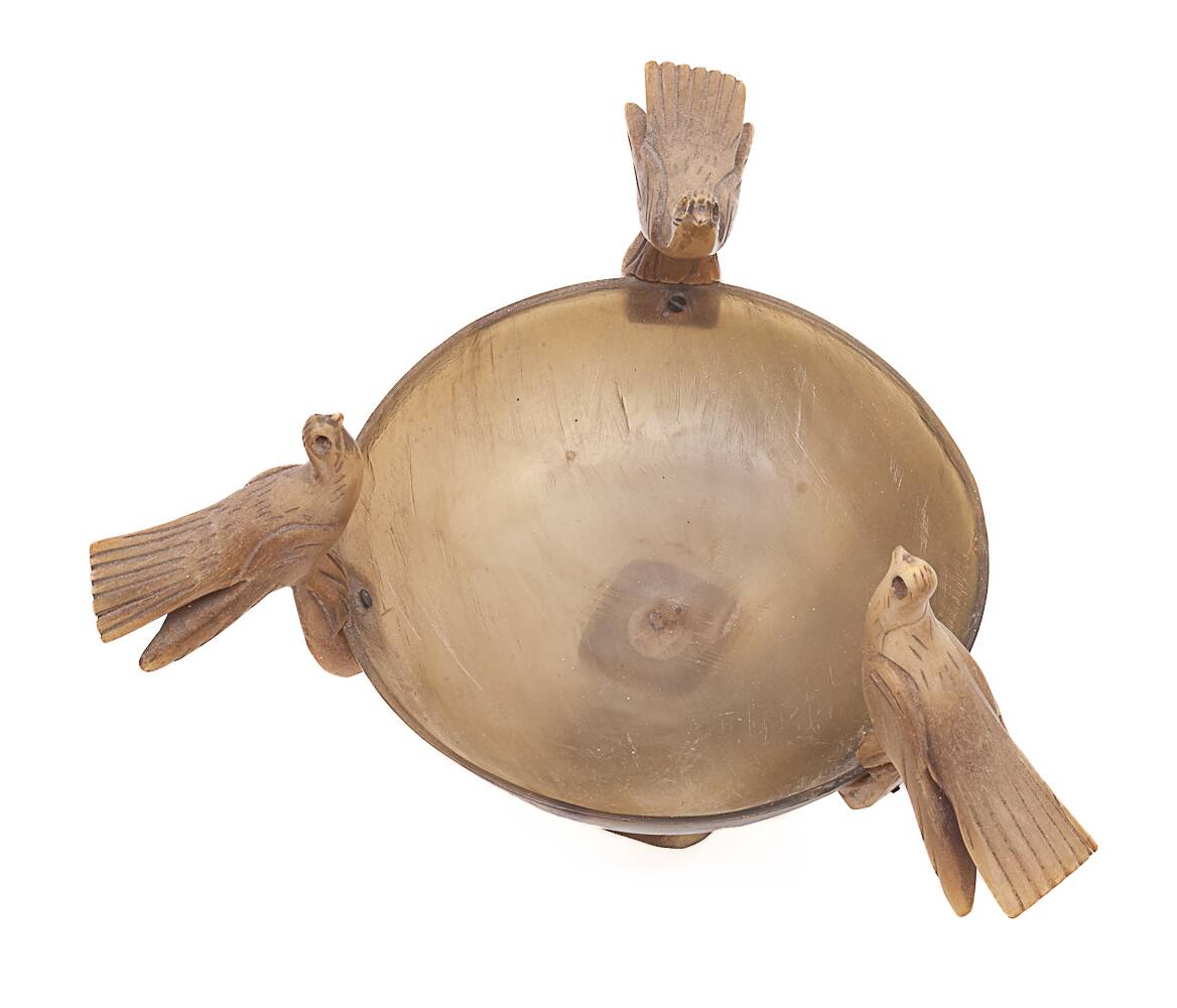 Small carved horn cup