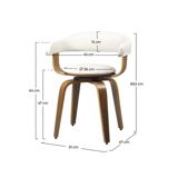 Harold white chair with armrests